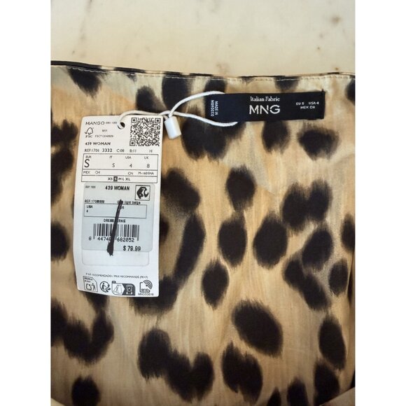 NWT Mango Leopard Print Asymmetrical Neckline Mini Dress Sz 4 [jb] - Picture 8 of 15